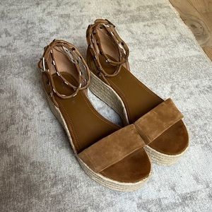 Marc Fisher Studded Ankle Strap Espadrille Platform Sandal